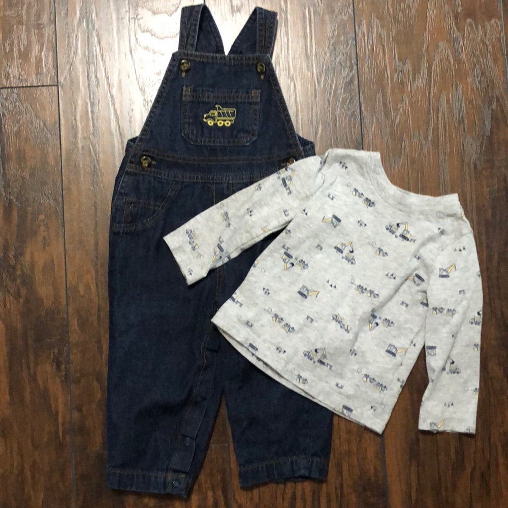 Two piece denim overalls